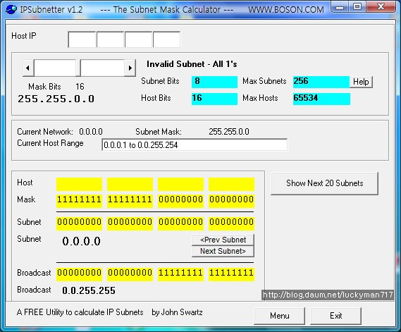 서브넷 계산기(Subnet Calculator)