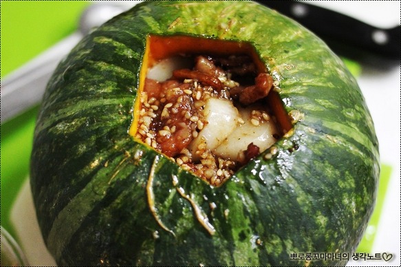 우리집 보양식 훈제오리 단호박찜~