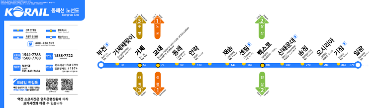 부산 지하철 노선도 (동해선) 