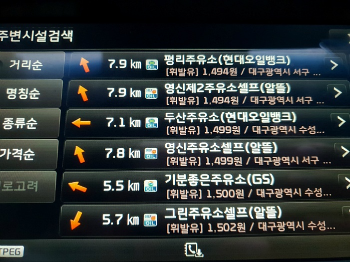 대구에는 흔한 제일싼주유소에서 기름넣고...