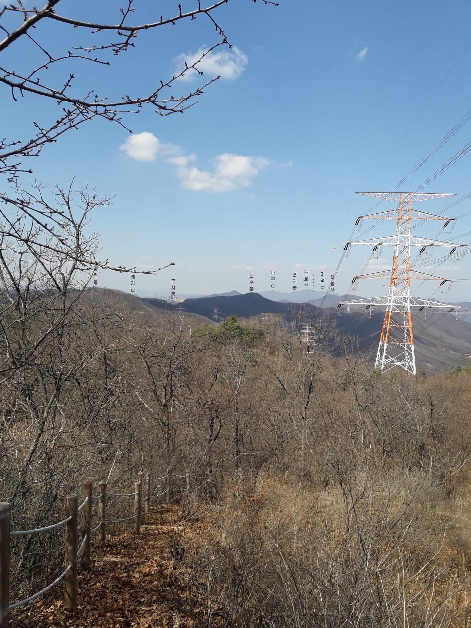 광주 태화산 미역산지나 섭산 웃골산 산길(2019년4월7일)